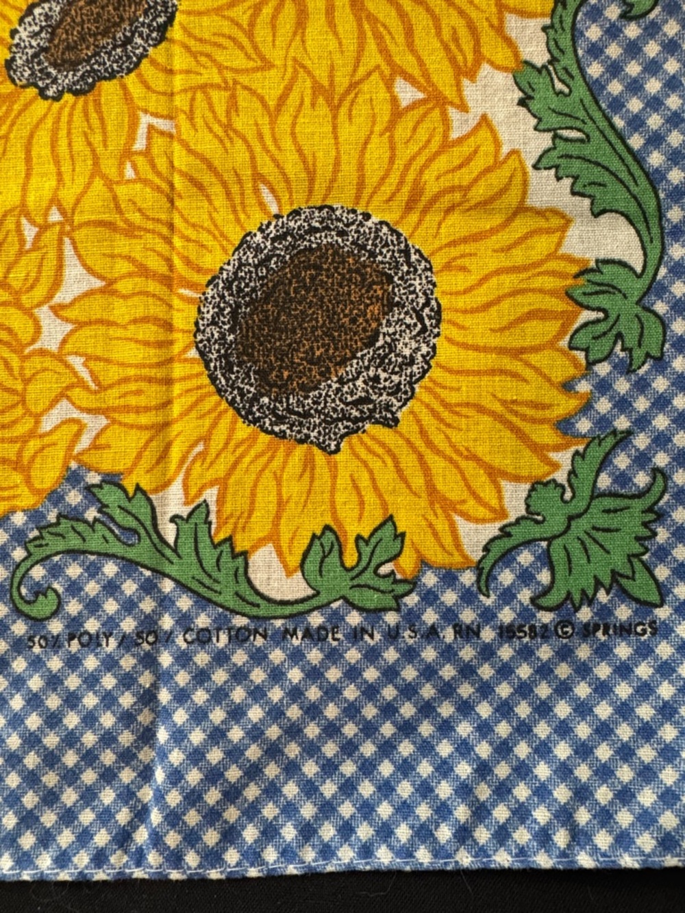 Vintage Sunflower Bandana Scarf - Picture 2 of 8